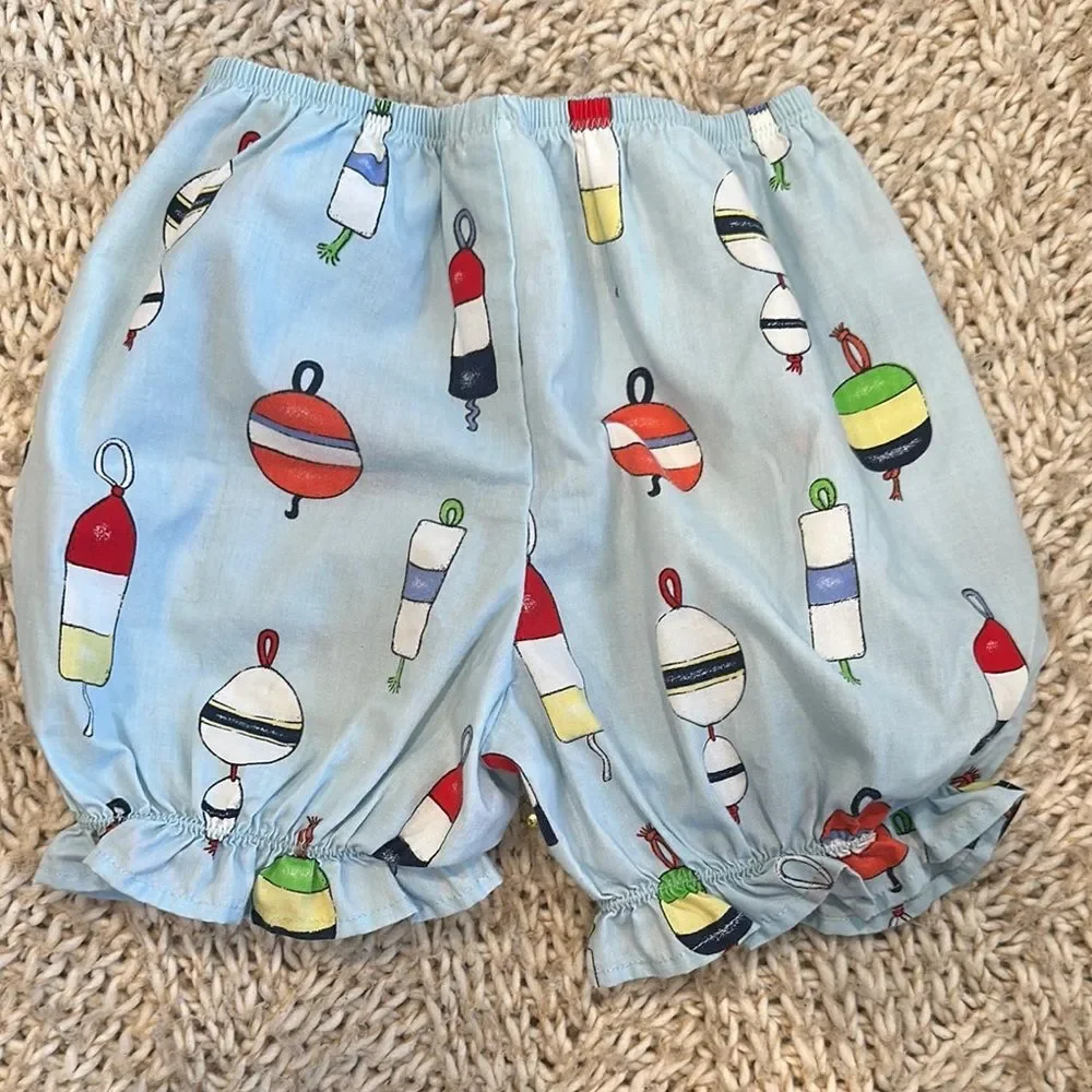 EUC OG Beaufort bonnet Blue Buoy Print Bloomer shorts size 4t